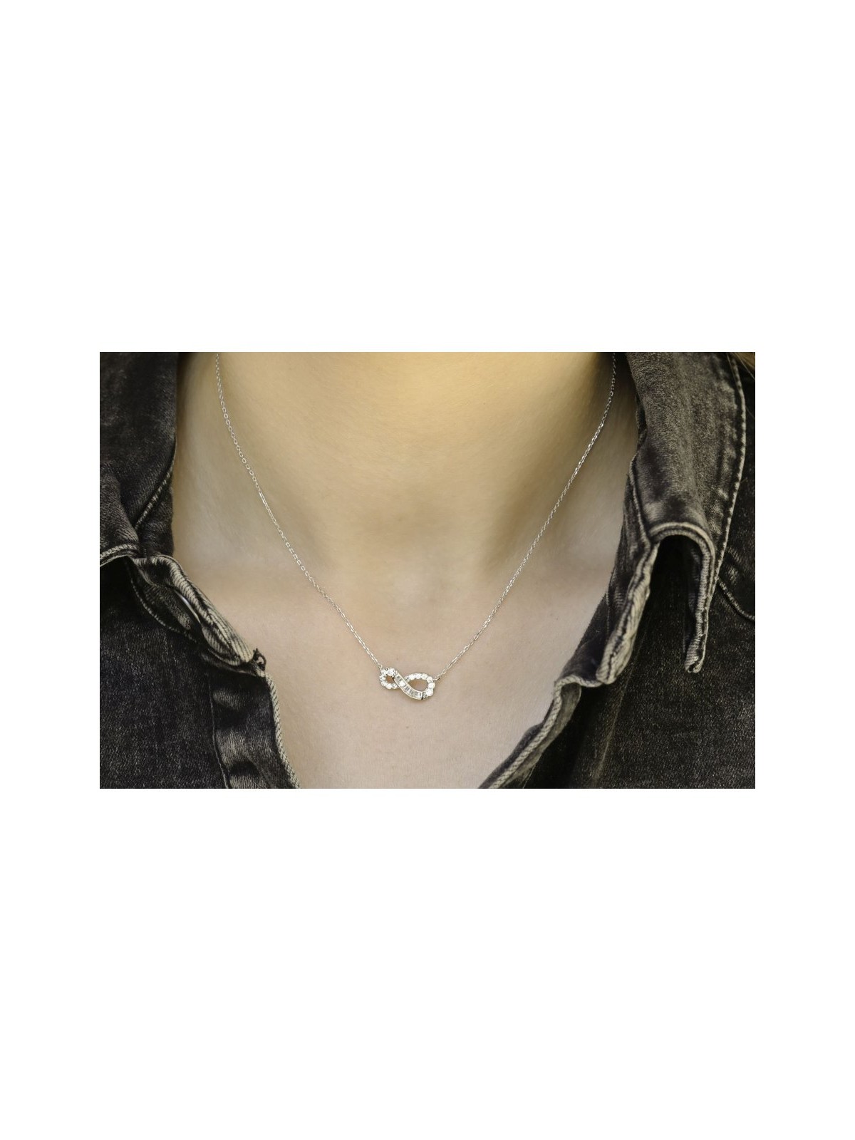 Collier en argent sterling avec système infini... | Bijoux de mode israéliens