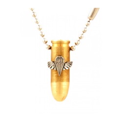 Necklace Bronze Israeli Army Bullet Pendant and Para... | Israeli Army