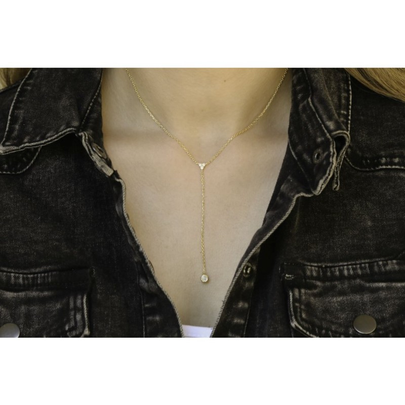 Sterling Silver Necklace Plated with Yell... | Israeli Fashion Jewelry