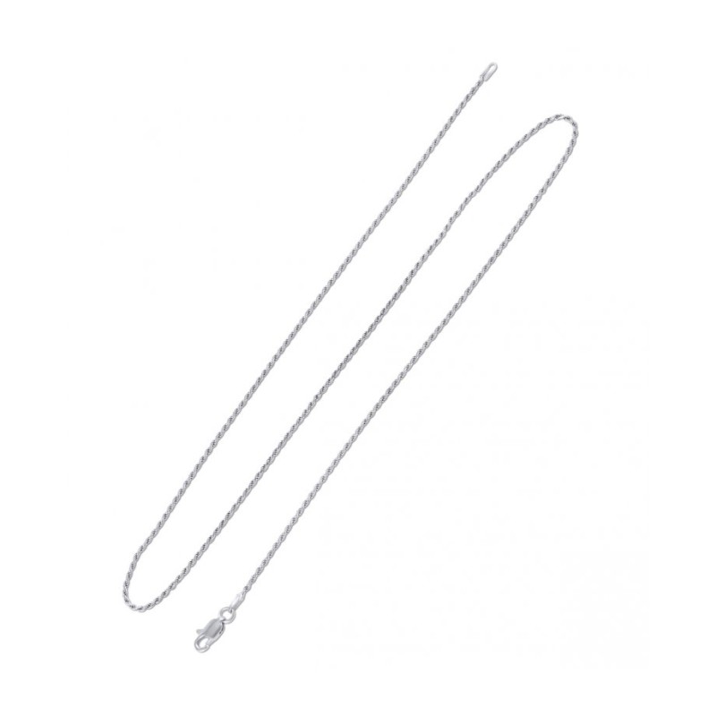 925 Sterling Silver Rhodium Plated Rope Chain Choice of Le... | Chains