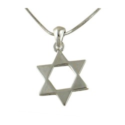 Rhodium Pendant Necklace Open Star of Dav... | Jewish Gift from Israel