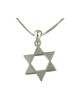 Collier Pendentif Rhodium Étoile Ouverte de David... | Cadeau juif d'Israël