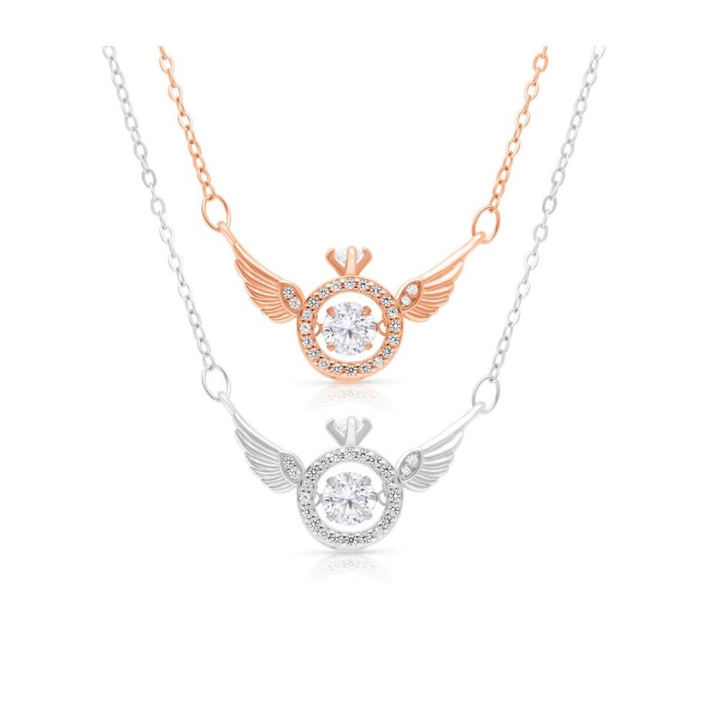 Sterling Silver Necklace with Angels Wing... | Israeli Fashion Jewelry