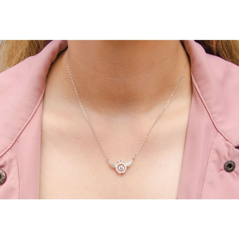 Sterling Silver Necklace with Angels Wing... | Israeli Fashion Jewelry