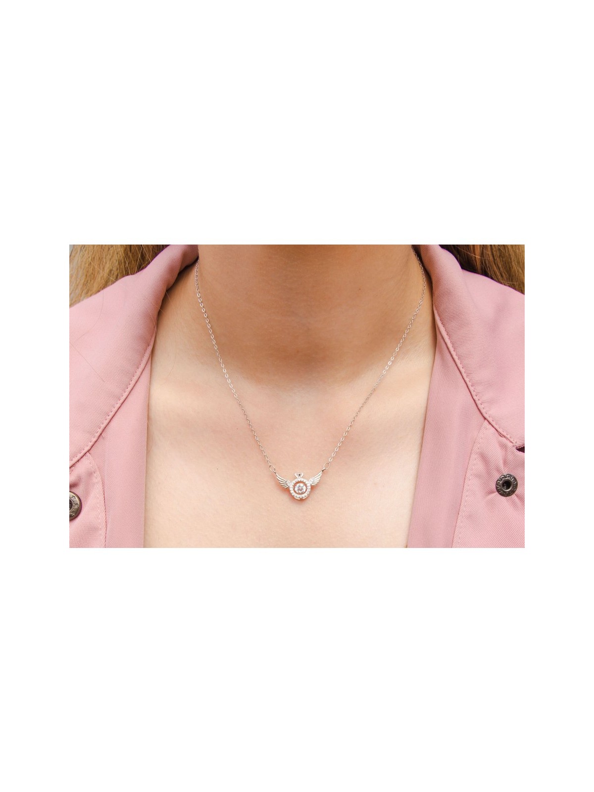 Sterling Silver Necklace with Angels Wing... | Israeli Fashion Jewelry