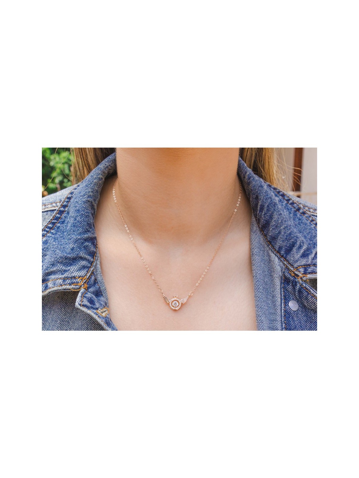 Collier en argent sterling avec aile d'ange... | Bijoux de mode israéliens