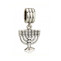 Charme menorah en argent sterling | Charmes judaïques