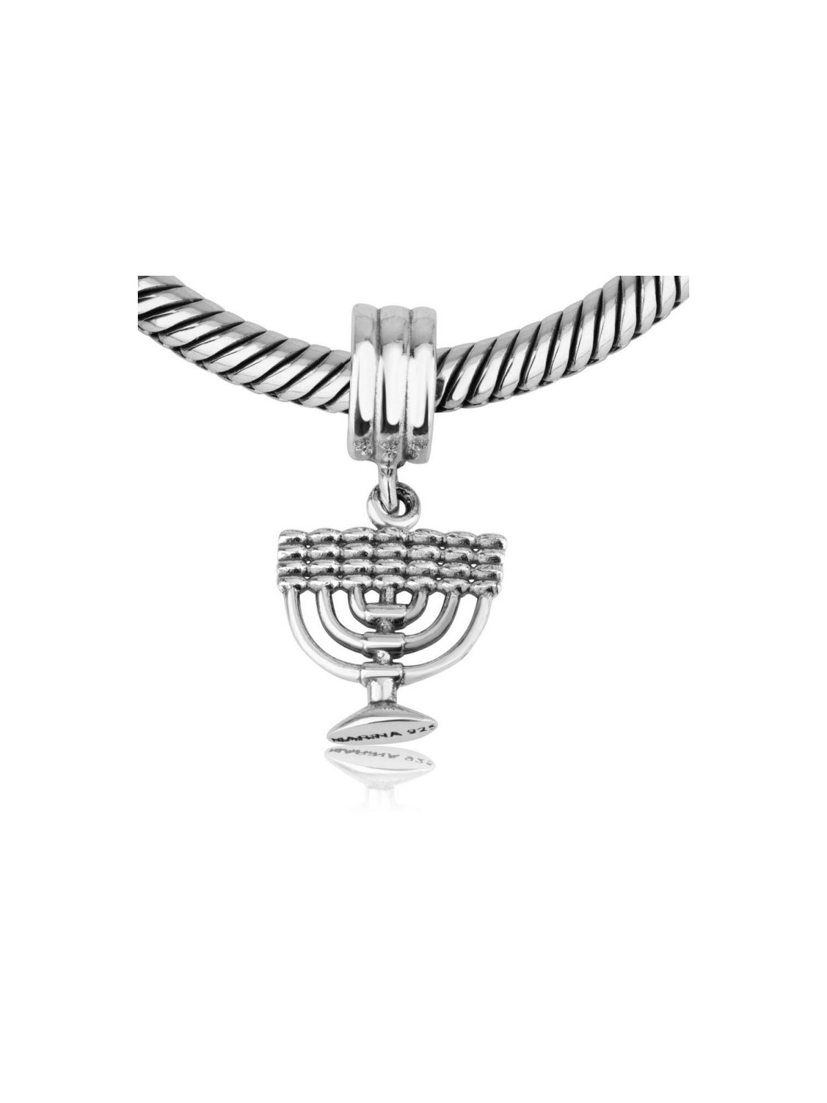 Sterling Silver Menorah Charm | Judaica Charms