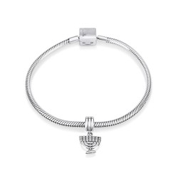 Sterling Silver Menorah Charm | Judaica Charms