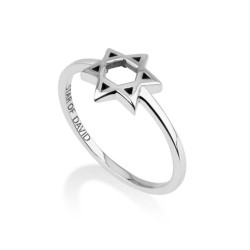 Sterling Silver Ring with Domed Cutout Star of David | Jewish Rings
