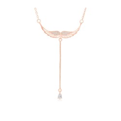 Angels Wings Lariat Pendant Necklace with... | Israeli Fashion Jewelry