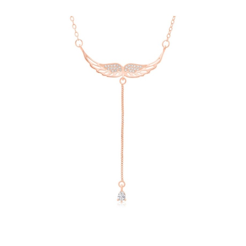 Collier pendentif Lariat ailes d'anges avec... | Bijoux de mode israéliens