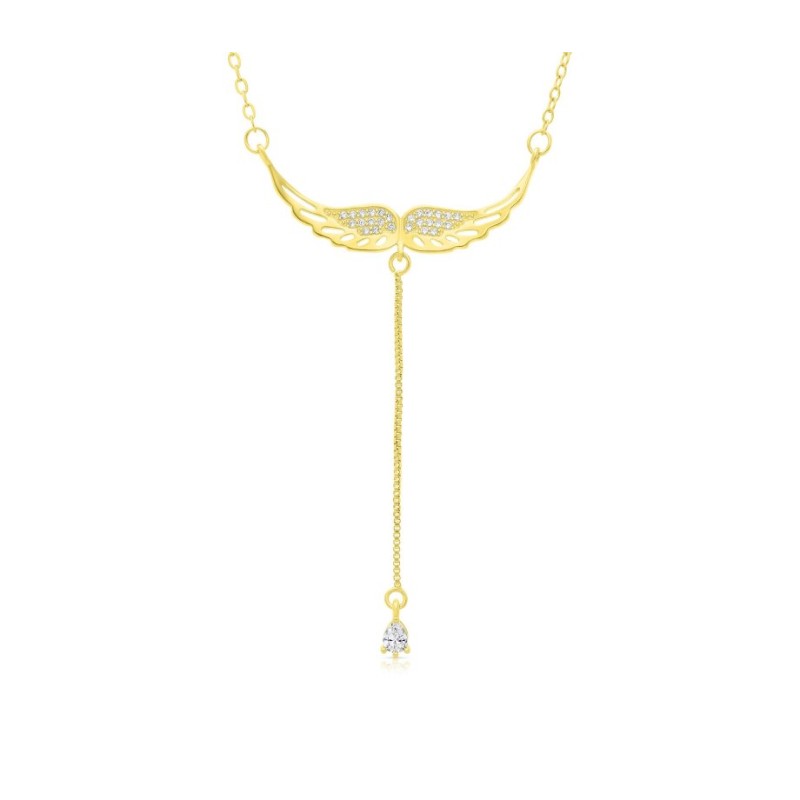 Collier pendentif Lariat ailes d'anges avec... | Bijoux de mode israéliens