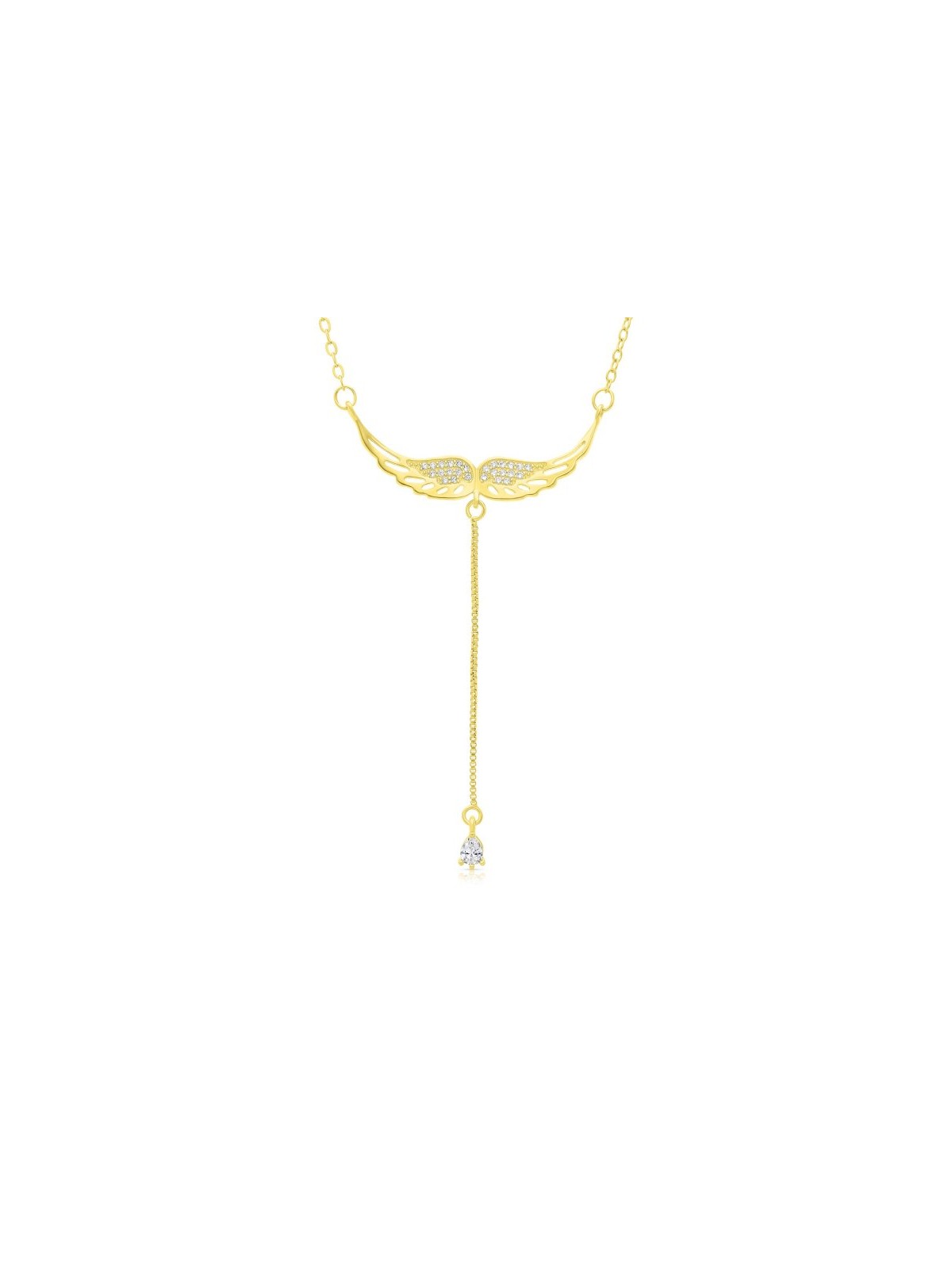Collier pendentif Lariat ailes d'anges avec... | Bijoux de mode israéliens