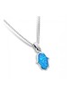 Opal Hamsa Necklace Light Blue Pendant in 925 Ster... | Hamsa Necklace