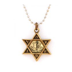 Collier Pendentif Étoile de David avec Emblème de Tsahal sur Re... | Armée israélienne