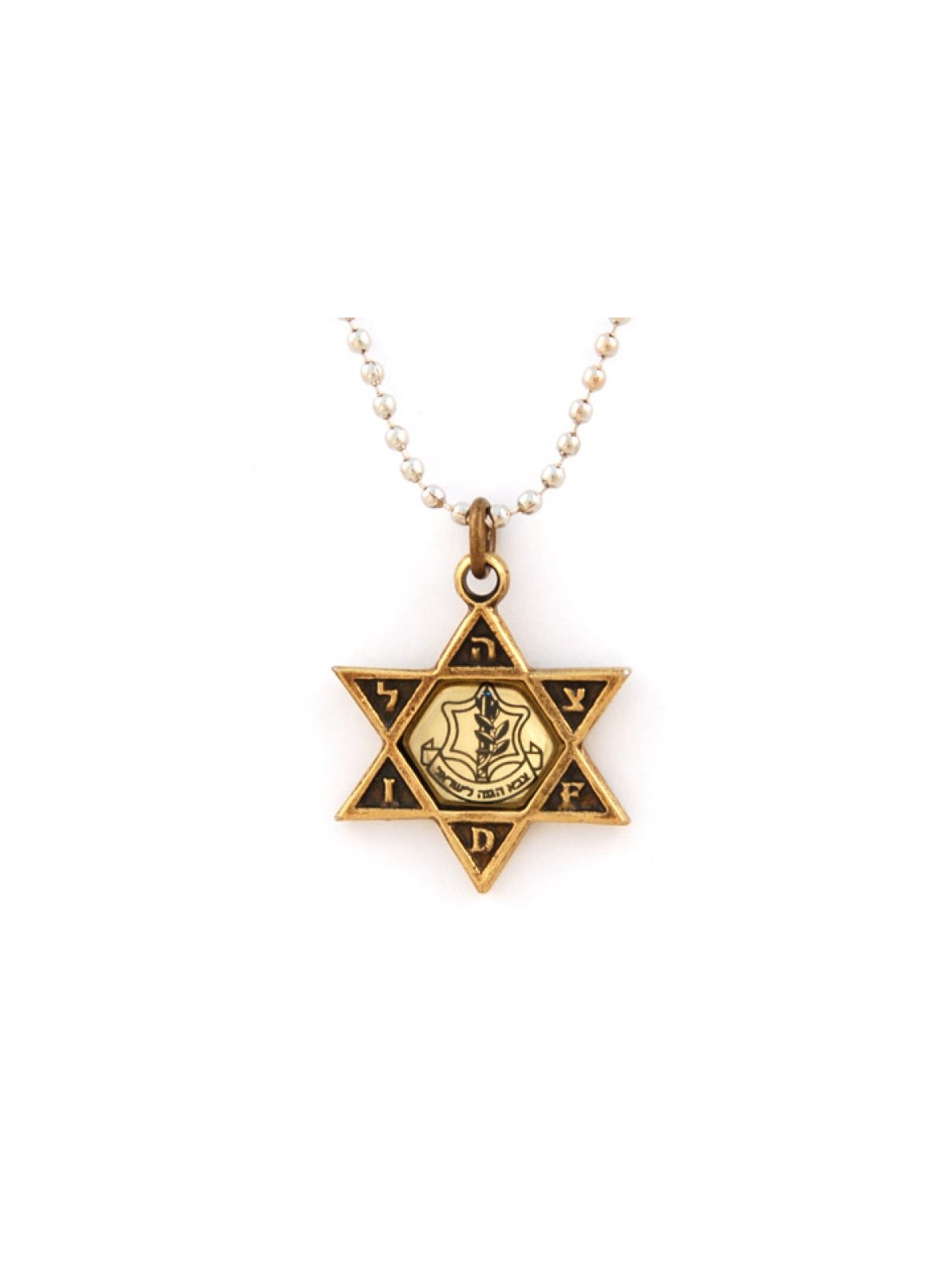 Necklace Star of David Pendant with IDF Emblem on Re... | Israeli Army