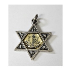 Necklace Star of David Pendant with IDF Emblem on Re... | Israeli Army