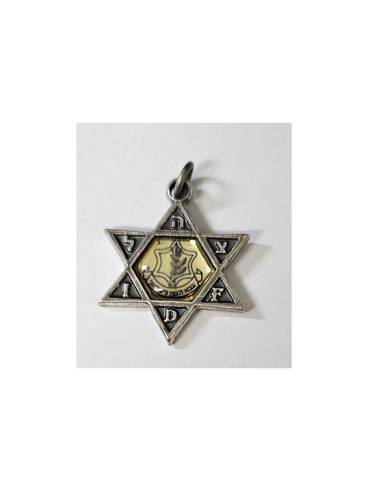 Collier Pendentif Étoile de David avec Emblème de Tsahal sur Re... | Armée israélienne