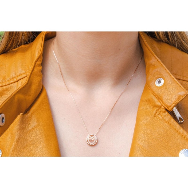 Collier en argent sterling 925 avec pendentif maman... | Bijoux de mode israéliens
