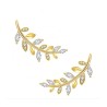 Gold Plated Sterling Silver Stud Earrings with Zircons C... | Earrings
