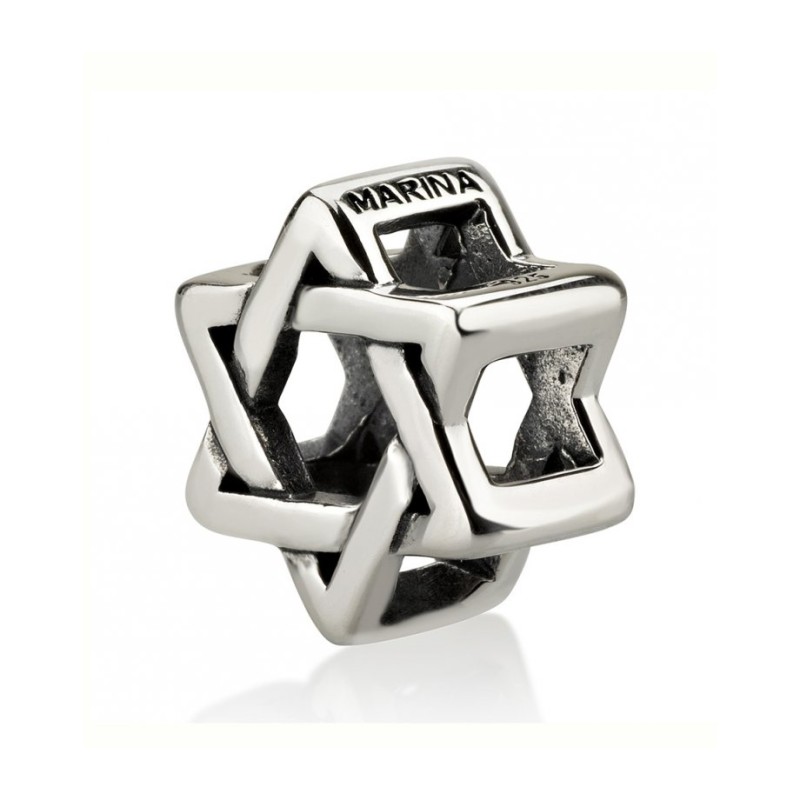 Sterling Silver Star of David Charm for Bracelet o... | Judaica Charms
