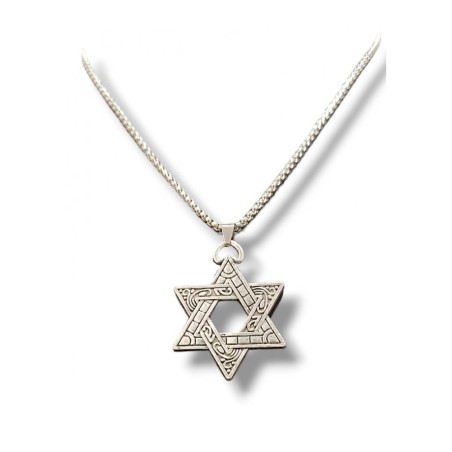 Collier étoile de David avec motif ondulé et ligne Lar... | Plaques d'identité de la FDI