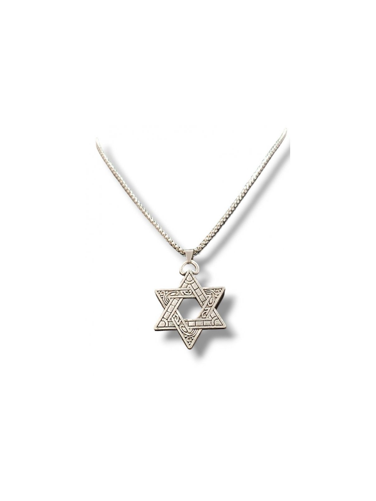 Star of David Necklace with wavy and Line Design Lar... | IDF Dog-Tags