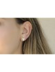 Boucles d'oreilles Hamsa en argent sterling avec motifs bleus et blancs... | Boucles d'oreilles