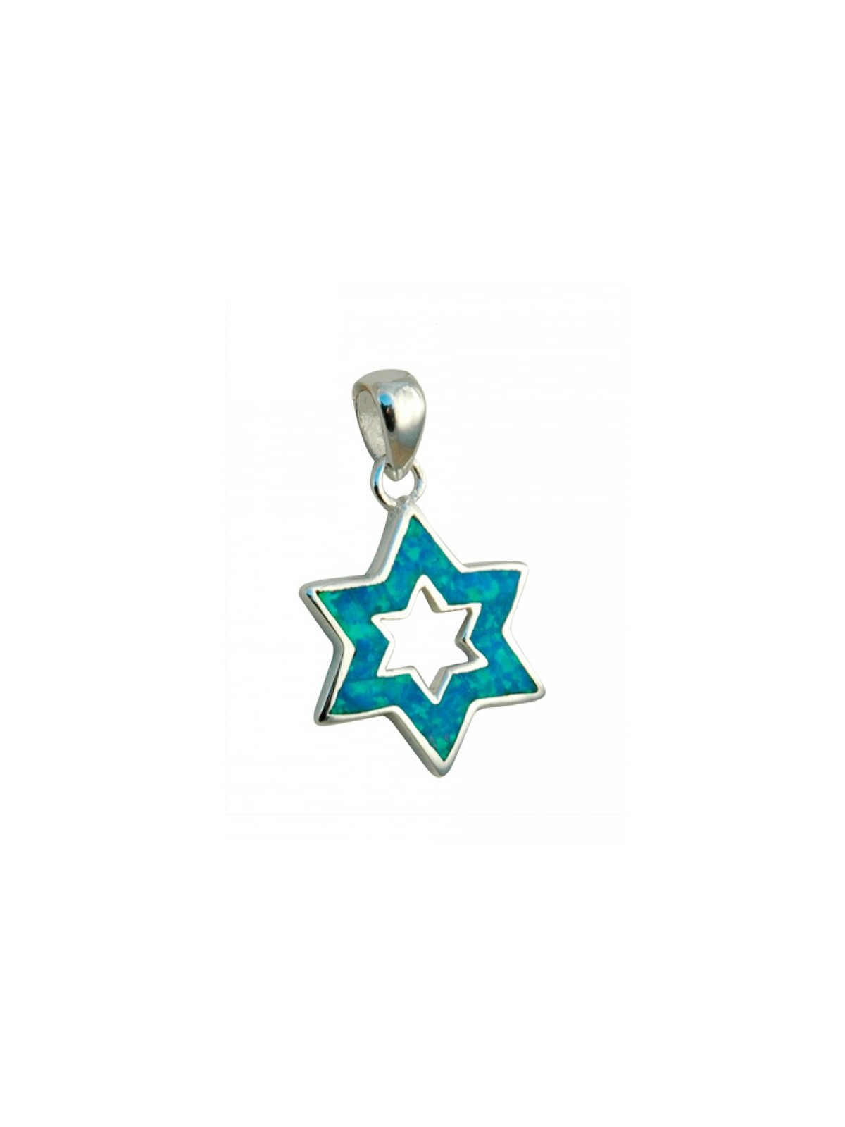 Silver and Opal Star of David Pendant | Opal Star of David Necklaces