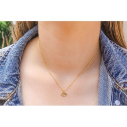 Sterling Silver Necklace Plated with Yellow Gold E... | Jewish Pendant