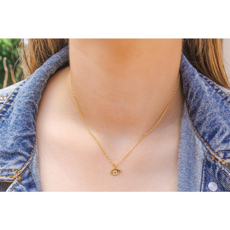 Collier en argent sterling plaqué avec or jaune E... | Pendentif juif