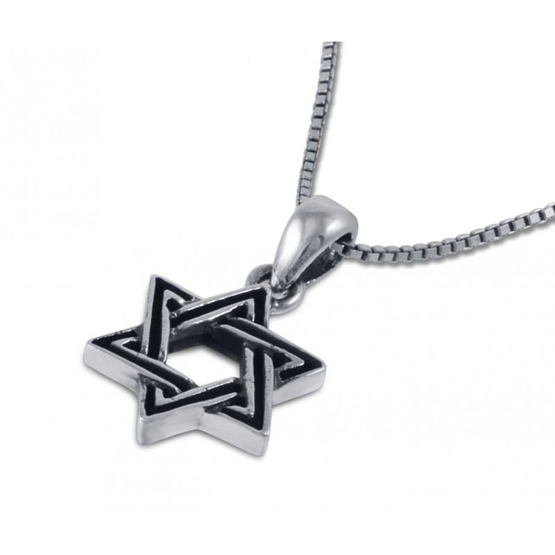 Decorative Star of David Pendant Necklace Sterling Si... | Men Jewelry