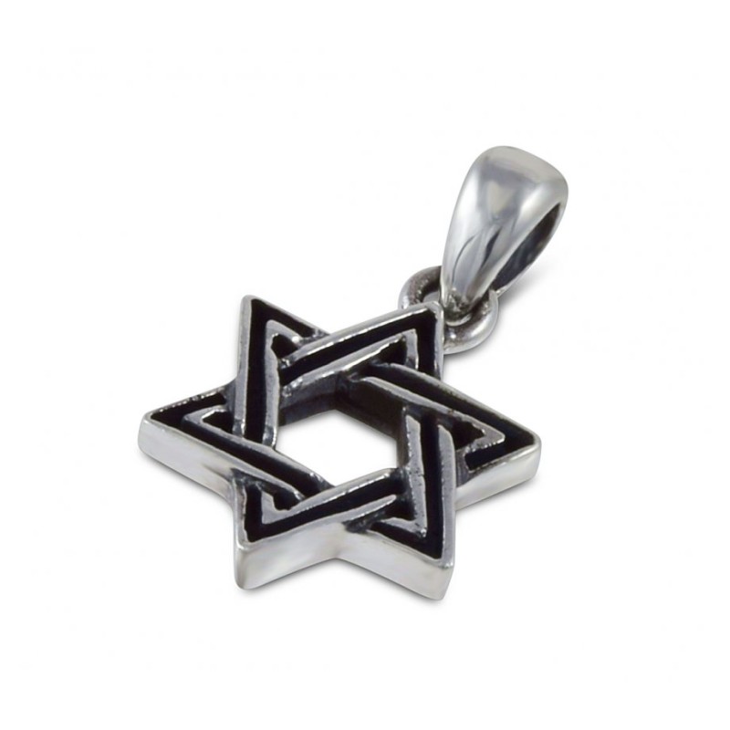 Decorative Star of David Pendant Necklace Sterling Si... | Men Jewelry