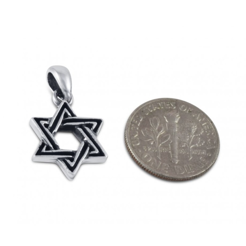 Decorative Star of David Pendant Necklace Sterling Si... | Men Jewelry