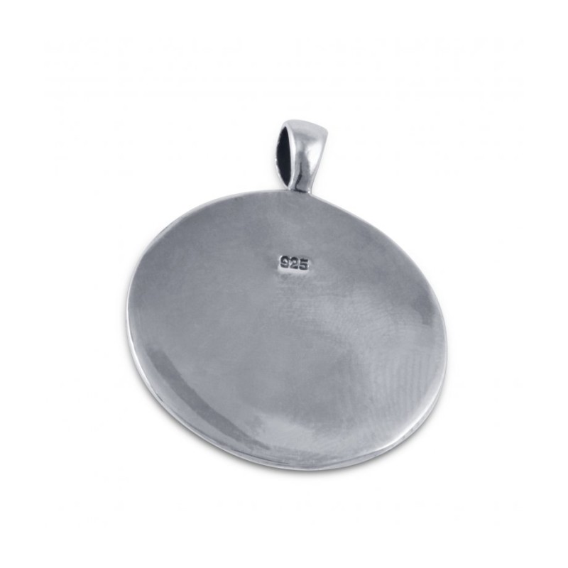 Collier en argent sterling avec 72 noms de Dieu et pierre d'opale... | Pendentif juif