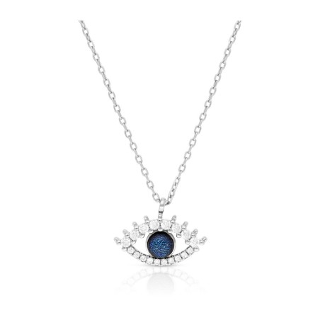Collier en argent sterling avec pendentif mauvais œil et zircons... | Pendentif juif