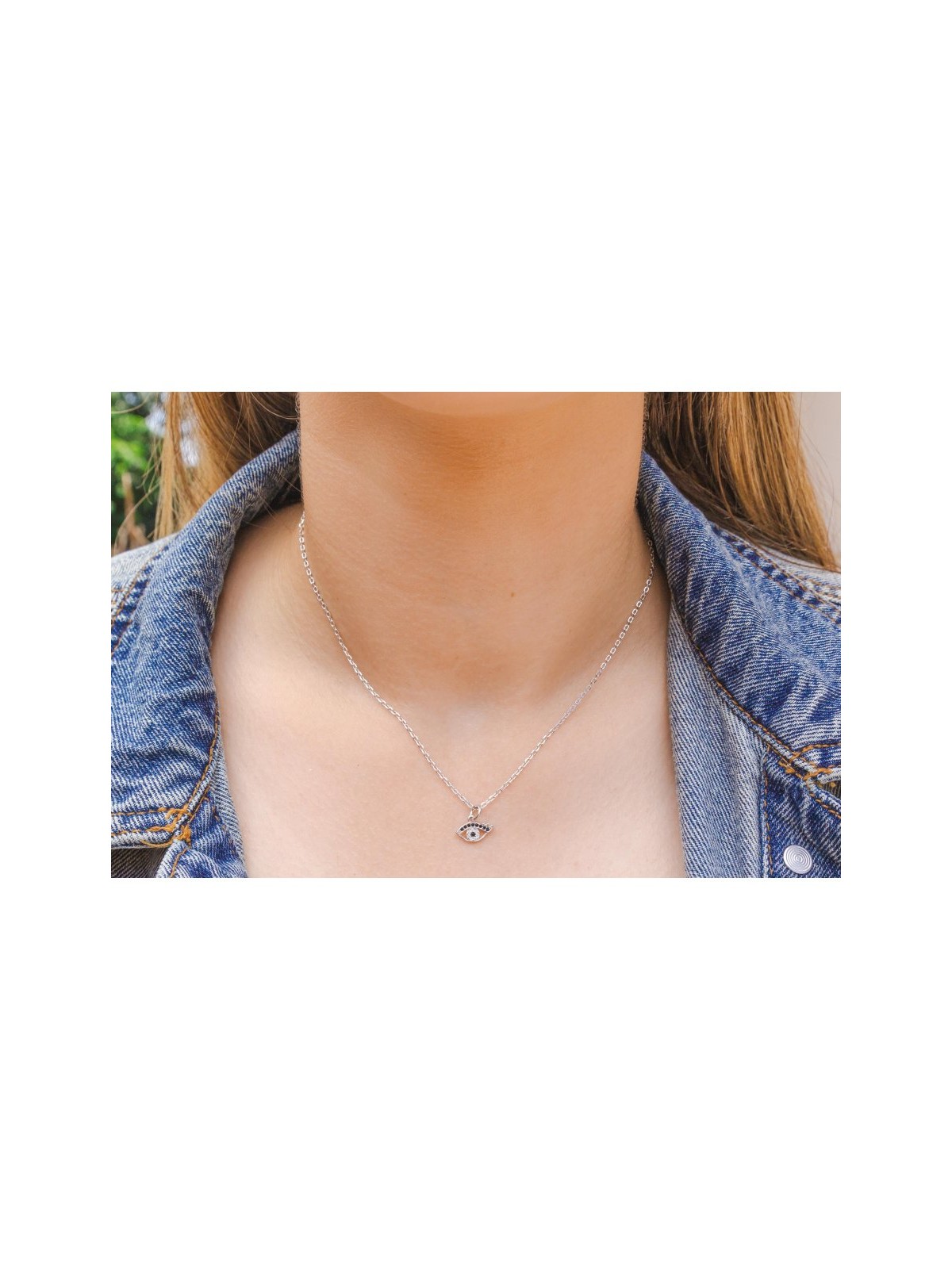 925 Sterling Silver Necklace with Blue White Zirco... | Jewish Pendant