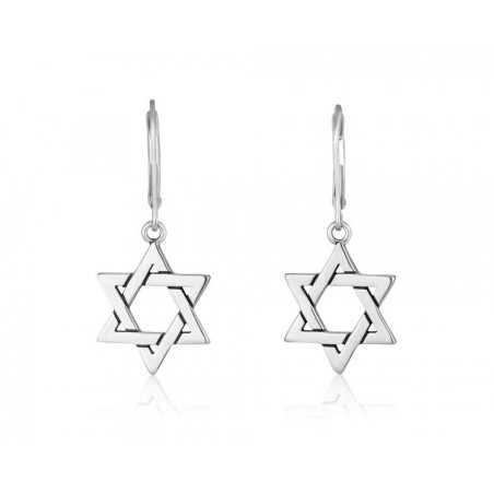 Sterling Silver Dangle Earrings Star of David | Earrings