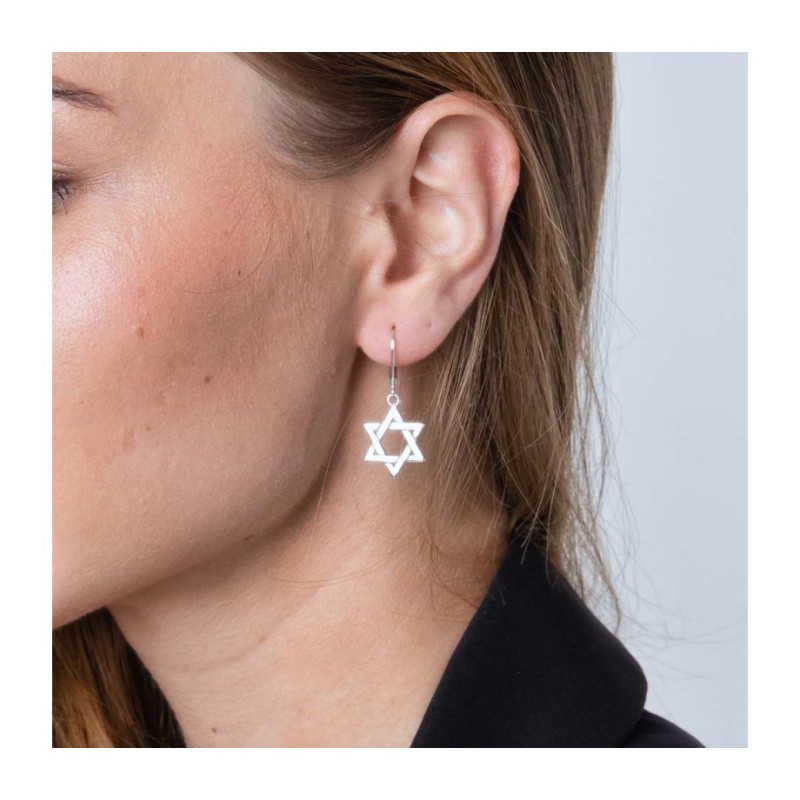 Sterling Silver Dangle Earrings Star of David | Earrings