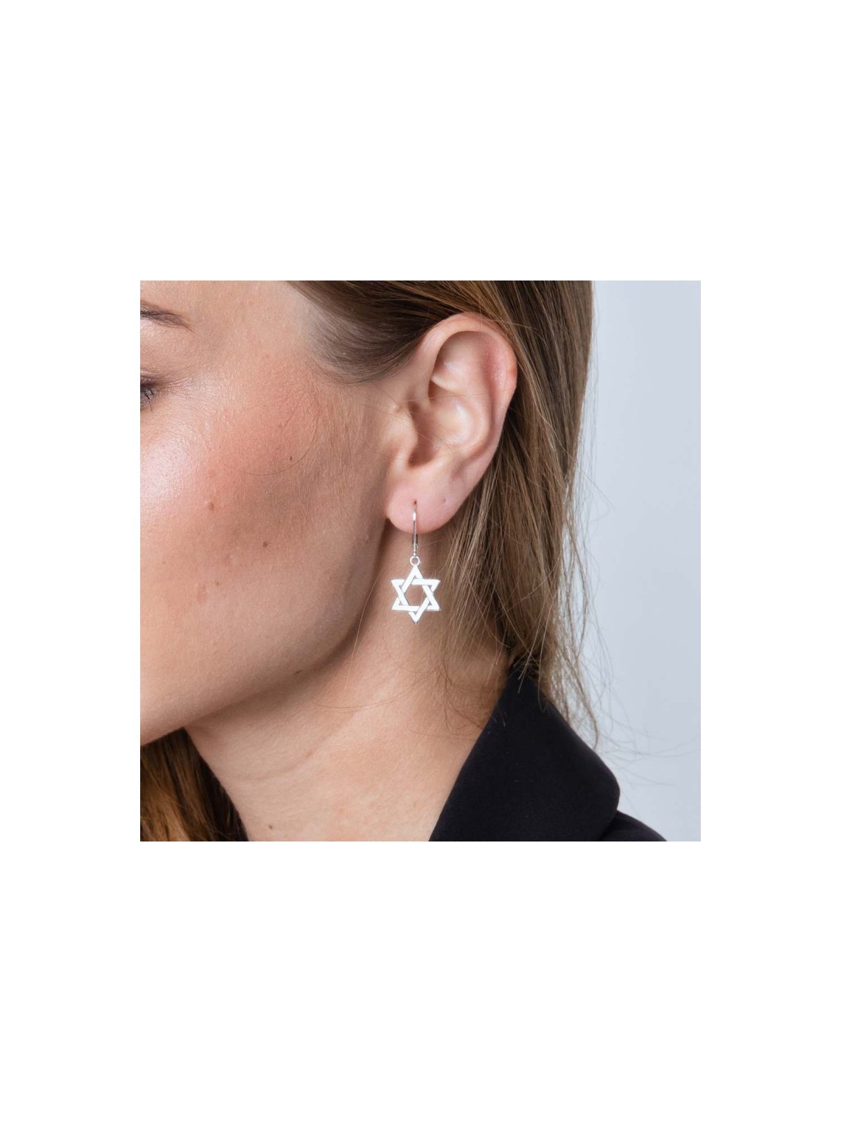Sterling Silver Dangle Earrings Star of David | Earrings