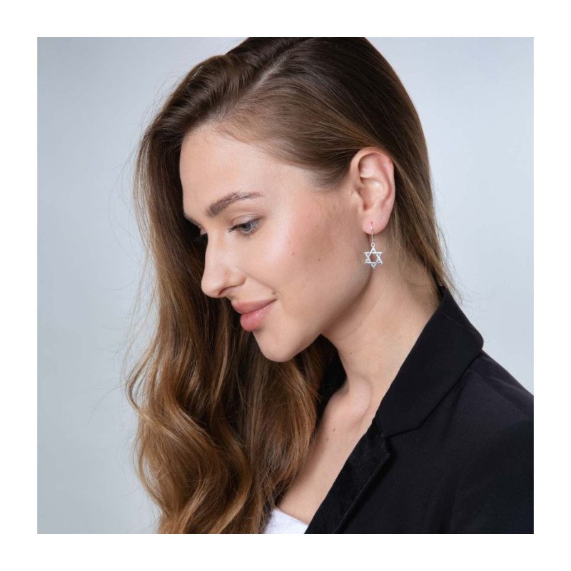 Sterling Silver Dangle Earrings Star of David | Earrings