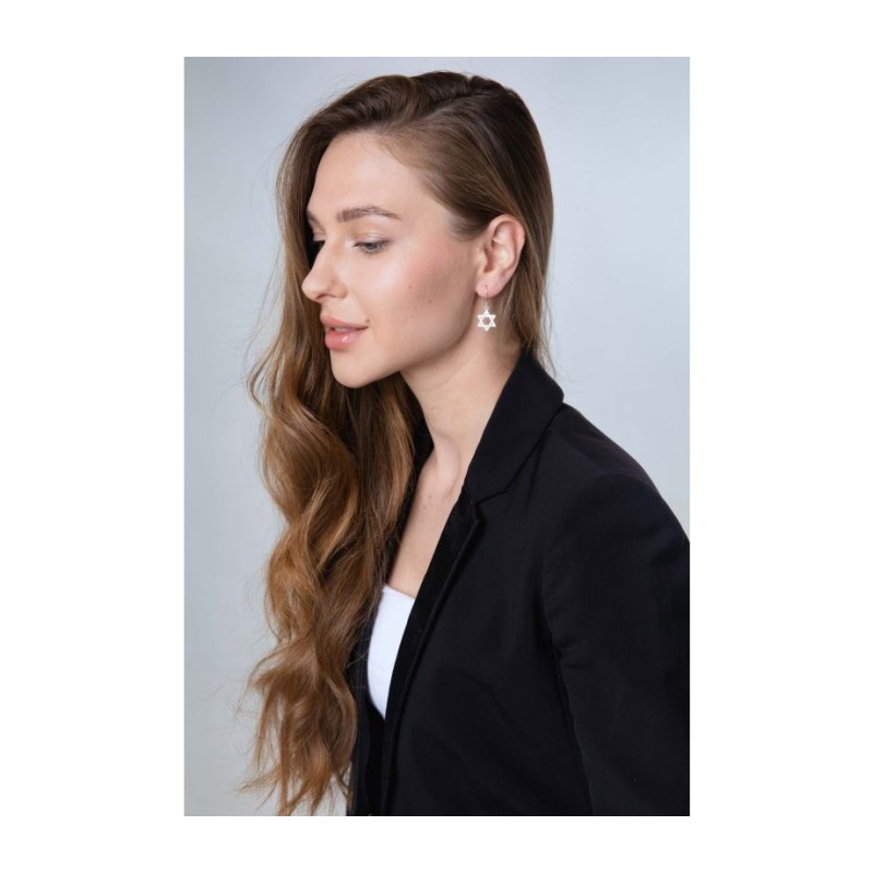 Sterling Silver Dangle Earrings Star of David | Earrings