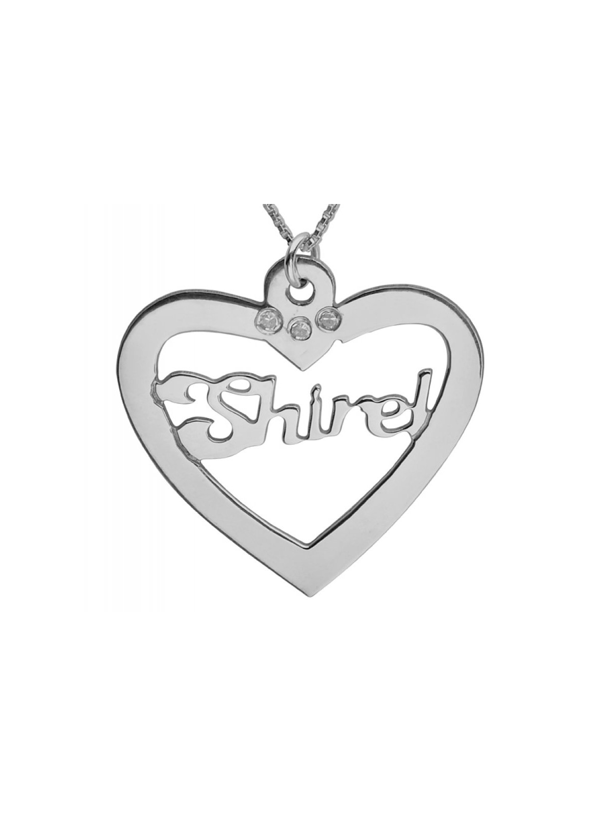 Silver English Heart Custom Name Necklace | Personalized Jewelry