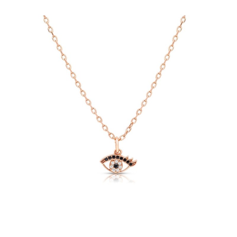 Sterling Silver Necklace with Rose Gold Plate and ... | Jewish Pendant