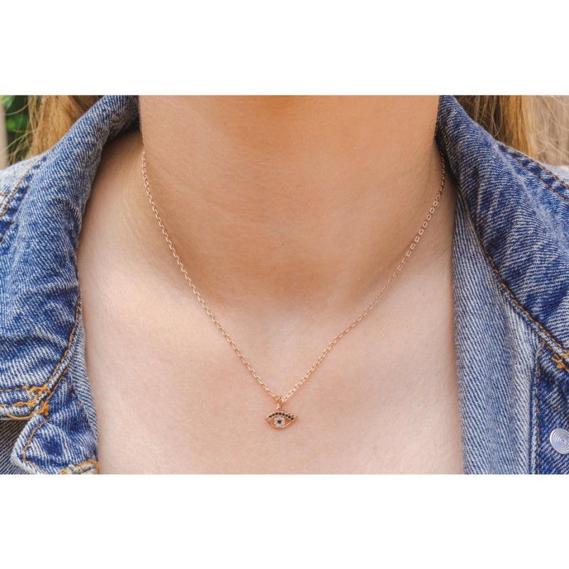 Sterling Silver Necklace with Rose Gold Plate and ... | Jewish Pendant