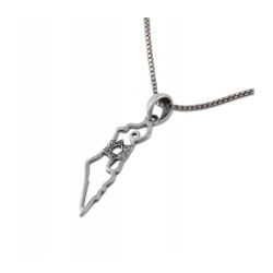 Collier pendentif en argent sterling 925 Contour d'Is... | Pendentif juif
