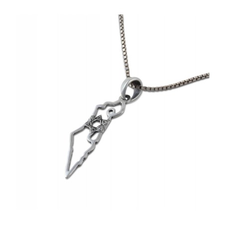 925 Sterling Silver Pendant Necklace Outline of Is... | Jewish Pendant