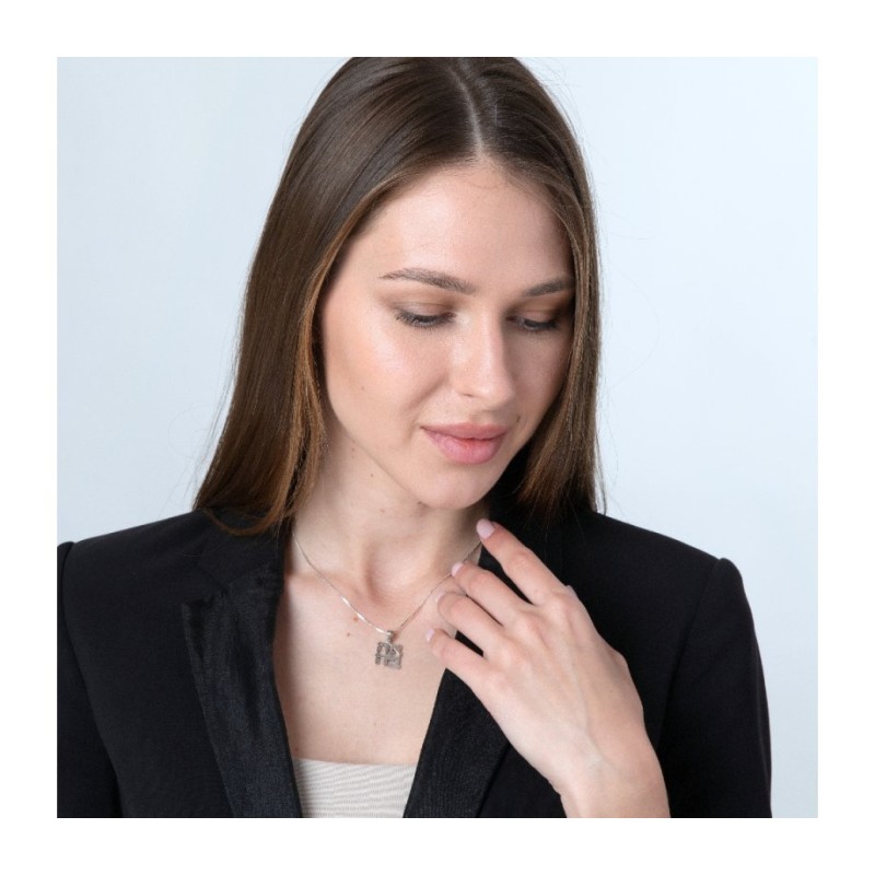 Sterling Silver Pendant Necklace Ahava Love in Hebrew | Jewish Pendant