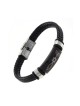 Bracelet noir style cuir avec centre en métal... | Bracelets - jusqu'à 10 $